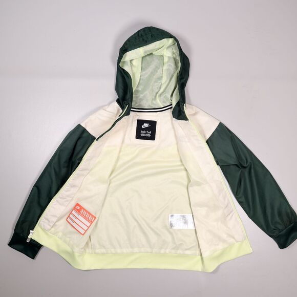 Nike Jacket Youth Size 6 Green Hooded Full Zip Windbreaker Lightweight 5-6 Yrs - Picture 5 of 9